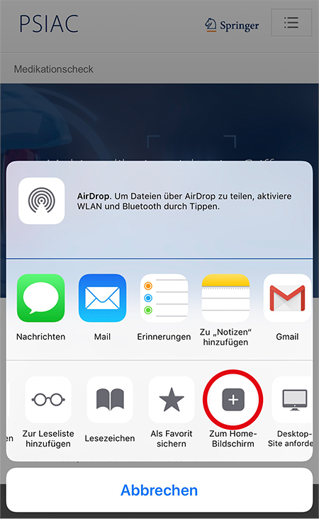 Safari Homescreen Anleitung 2